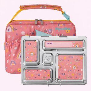 PLANETBOX Rainbow Pink Lunchbox & Rover Stainless Steel Bento Box Set